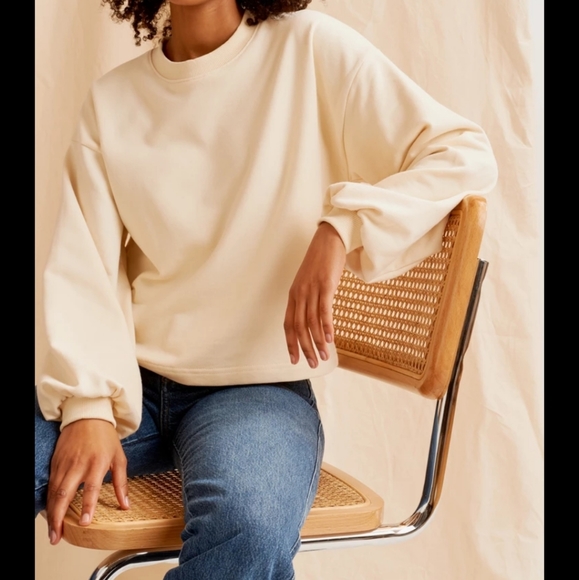 Kotn Tops - Kotn Puff Sleeve Sweatshirt